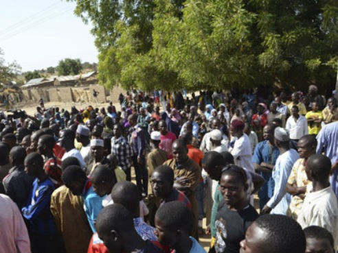 Starving refugees in IDP camp in Borno State