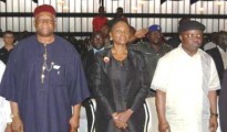 U(L-R) Gen Ike Nwachukwu (RTD), United Nations (UN) Under Secretary General for Humanitarian Affairs and Emergency Relief Coordinator, Baroness Valerie Amos and Delta State Gov, Dr Emmanuel Uduaghan