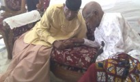 (L-R) Obarisi (Barr) Ovie Omo-Agege and Odion Ologbo of Isoko South Chief Smith Evivie (JP) brainstorming in his home at Oleh
